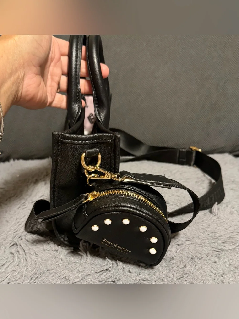 Juicy Couture Mini Tote Natural/Liquorice Crossbody Bag